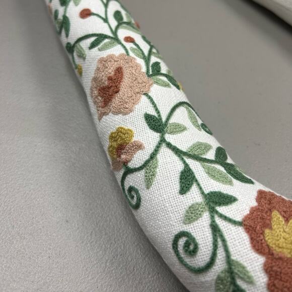 Pottery Barn Teen Floral Letter Shape Pillow 'U' Decor Statement Embroidered NEW - Picture 5 of 6